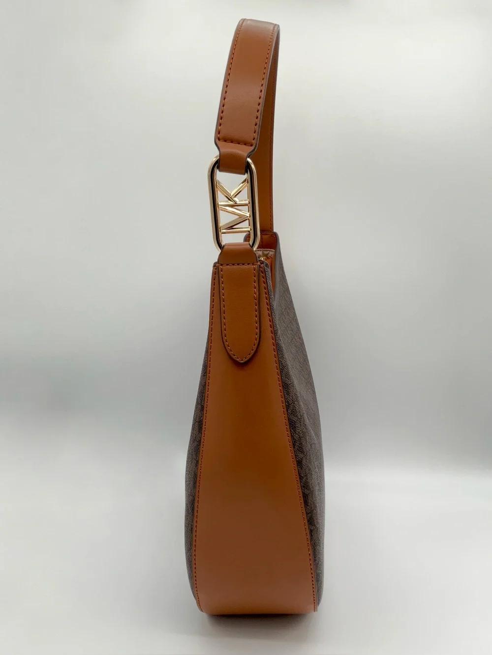 Michael Kors - Shoulder Bag Hobo Large Brown Canvas Kensington Logo - EXCELLENT